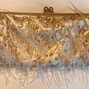 Vintage Apt 9 Beautiful Beaded Tassels & Sequin Evening Purse w/Catch Fastener